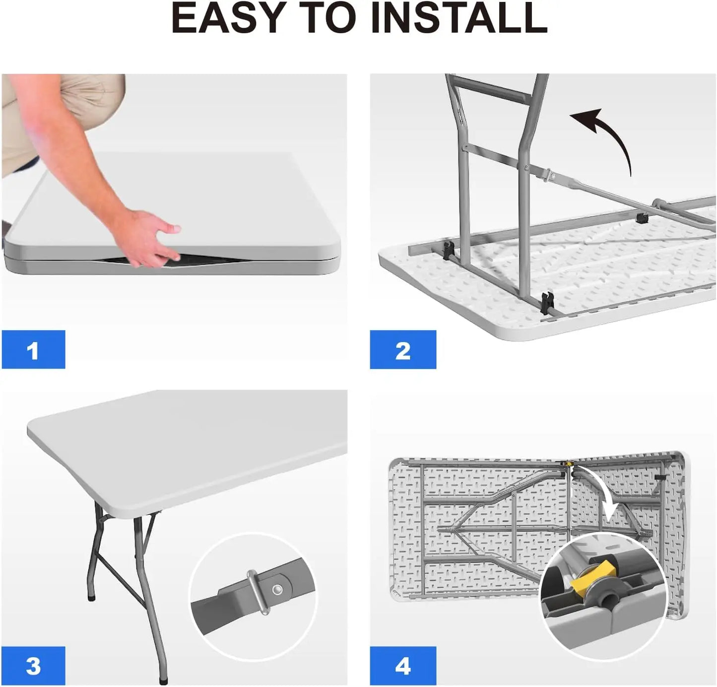 2 Pack Foldable Table 6ft, Plastic