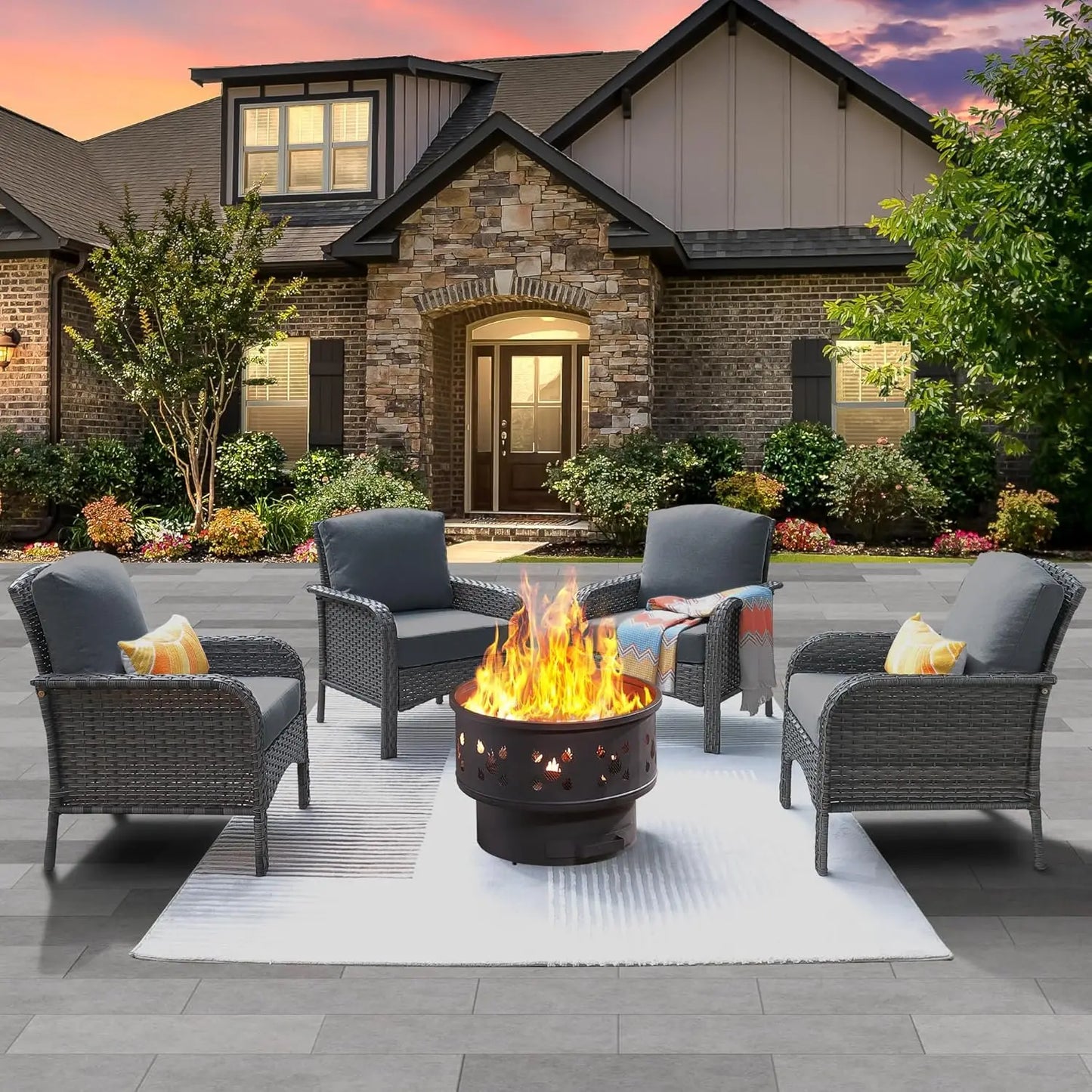Patio Furniture Set with 30" Fire Pit