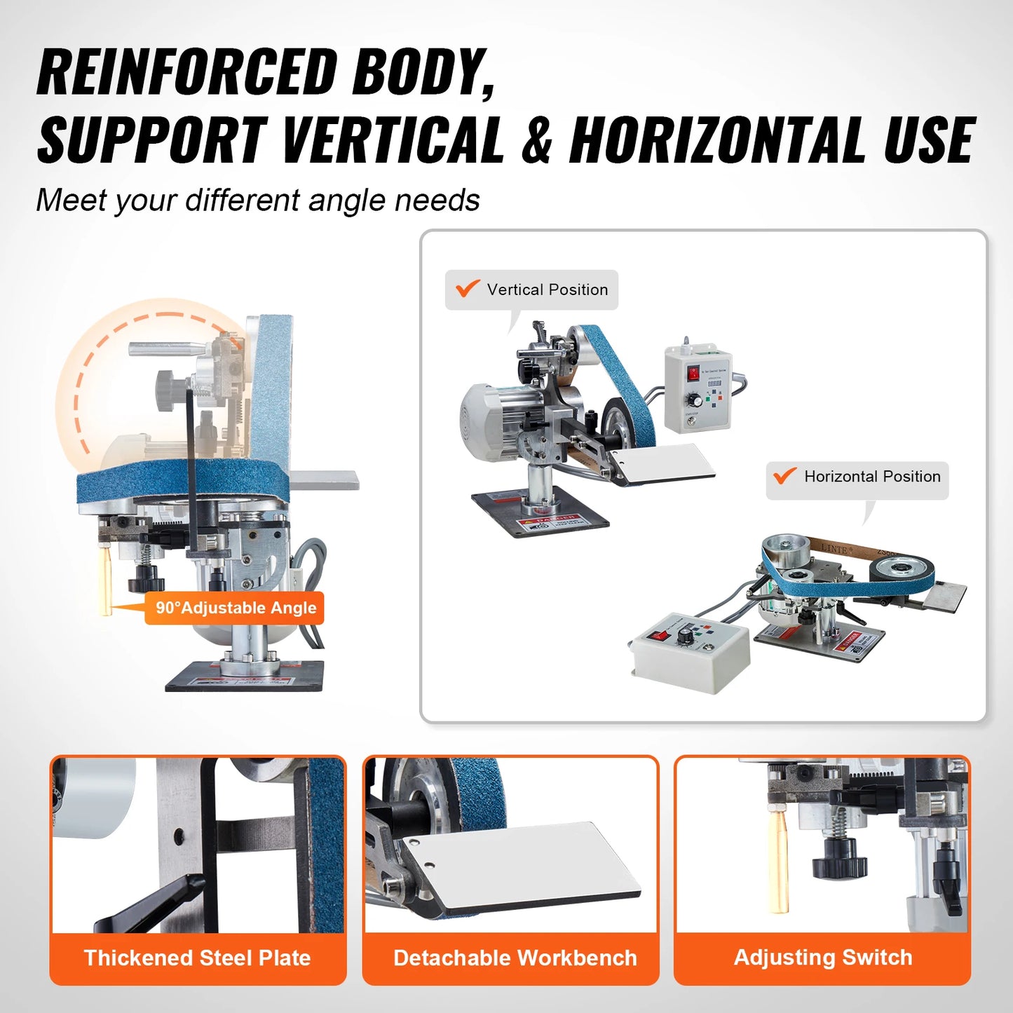 Belt Grinder Sander W/VFD 550W