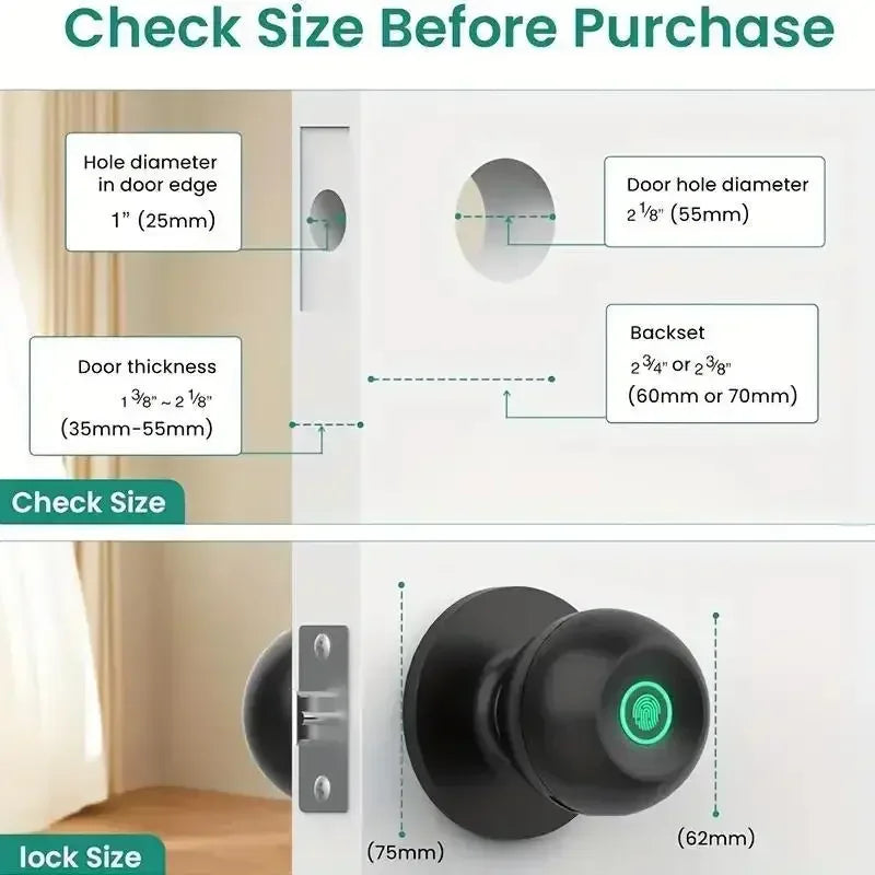 Fingerprint Smart Door Knob with APP/Keypad