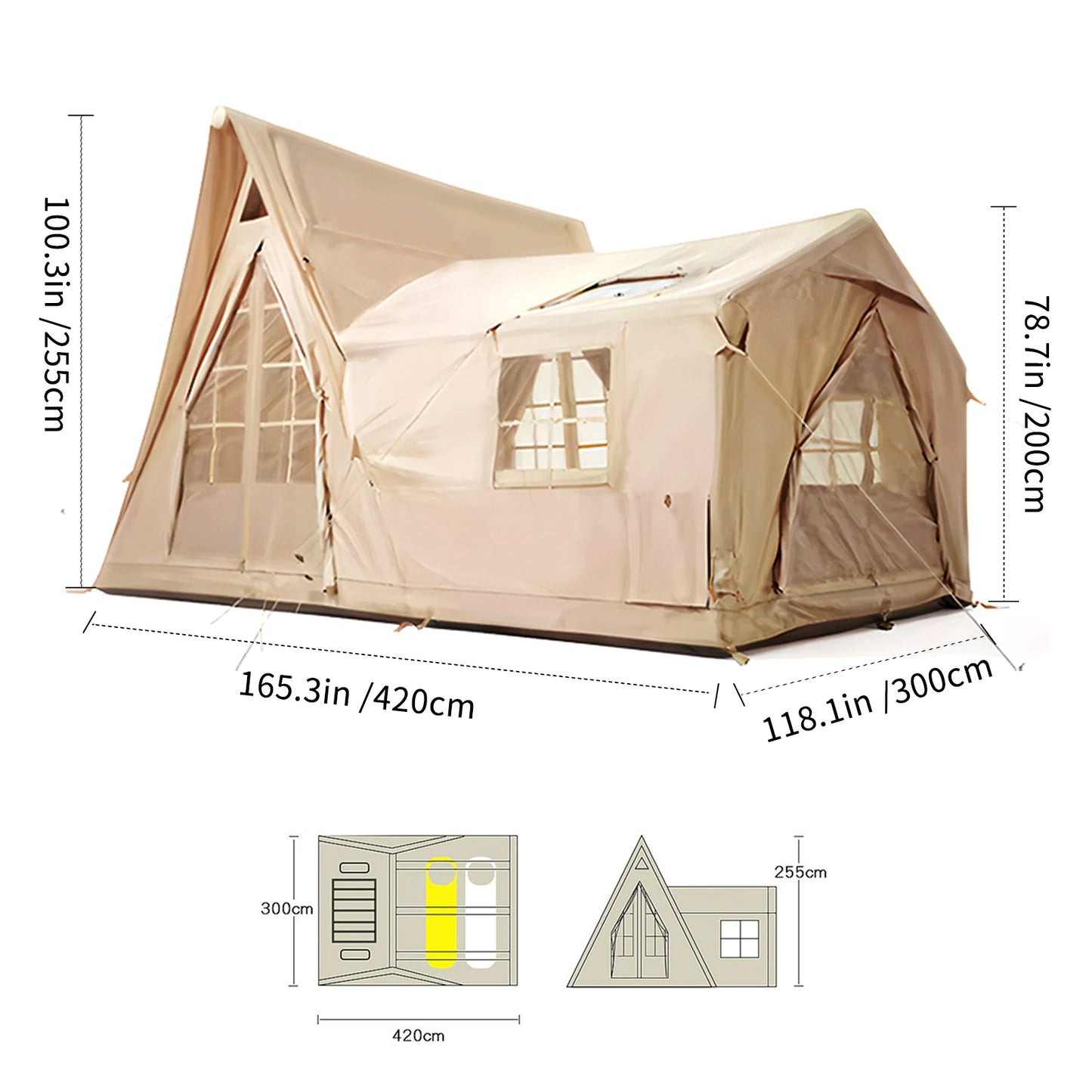 Large Inflatable Tent 135 SQFT