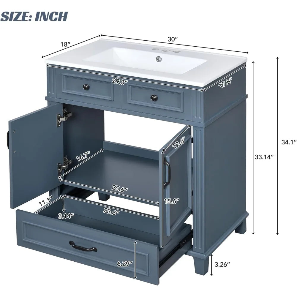 30 Inch Bathroom Vanity with Sink Combo