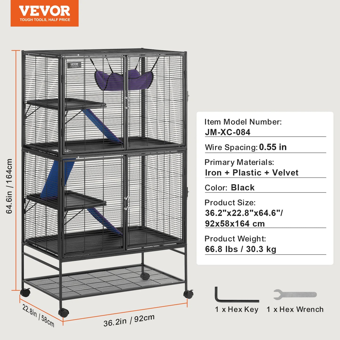 Rolling Metal Small Animal Cage