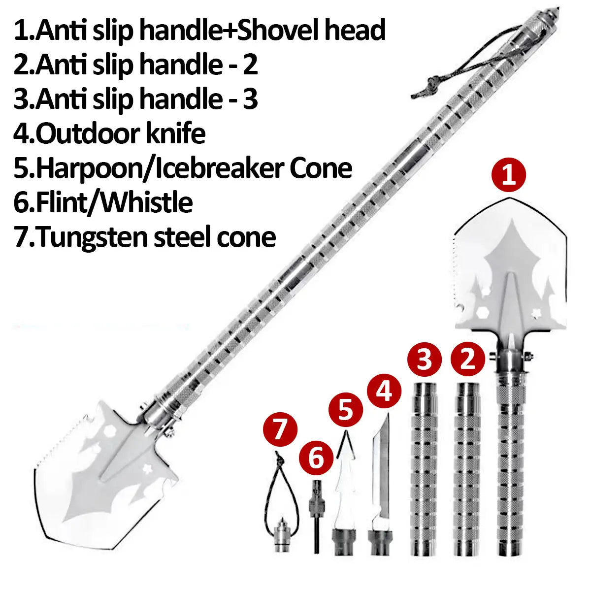 Multi Functional Foldable Military Shovel