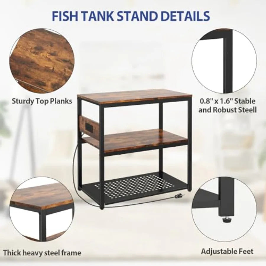 20-29 Gallon Fish Tank Stand With Power Outlets