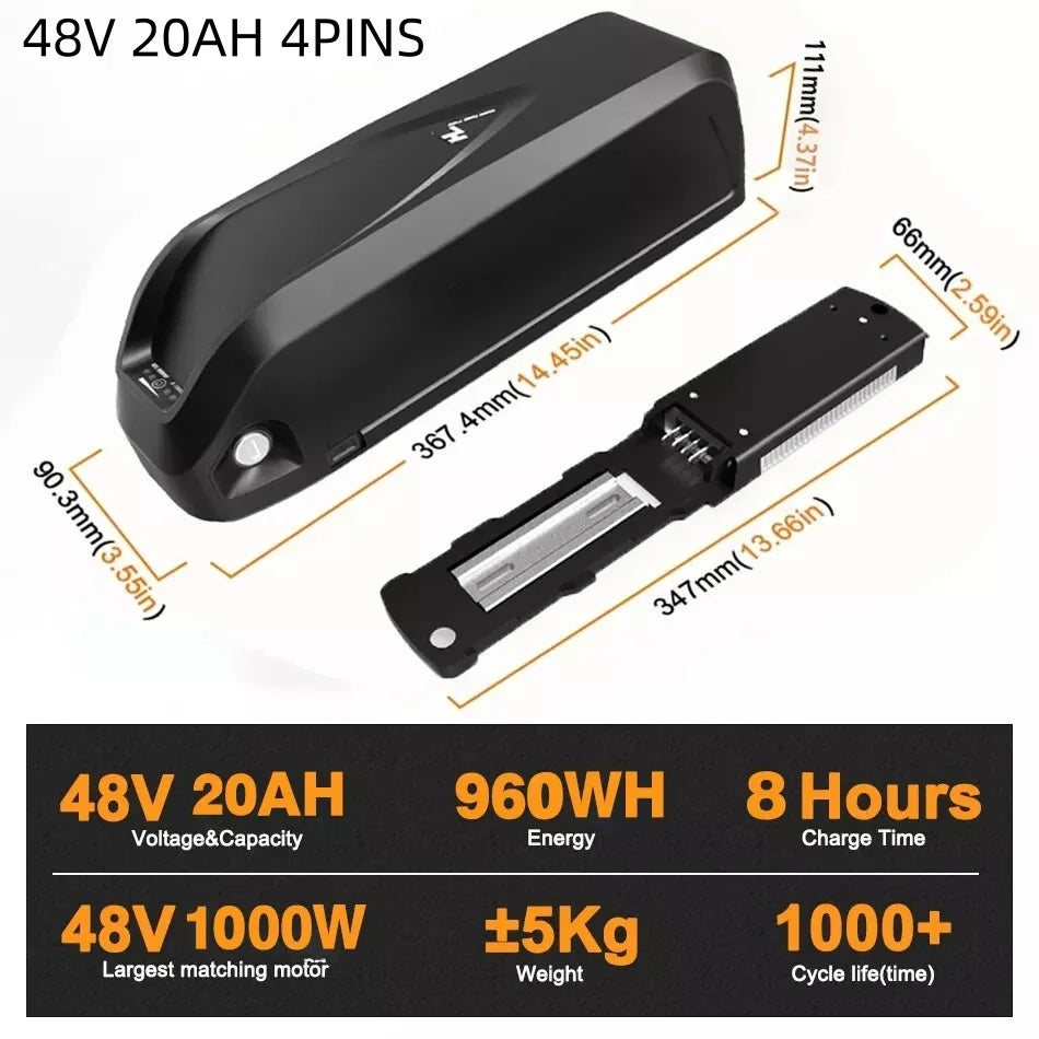 Ebike Battery 250W 350W 500W 750W 1000W