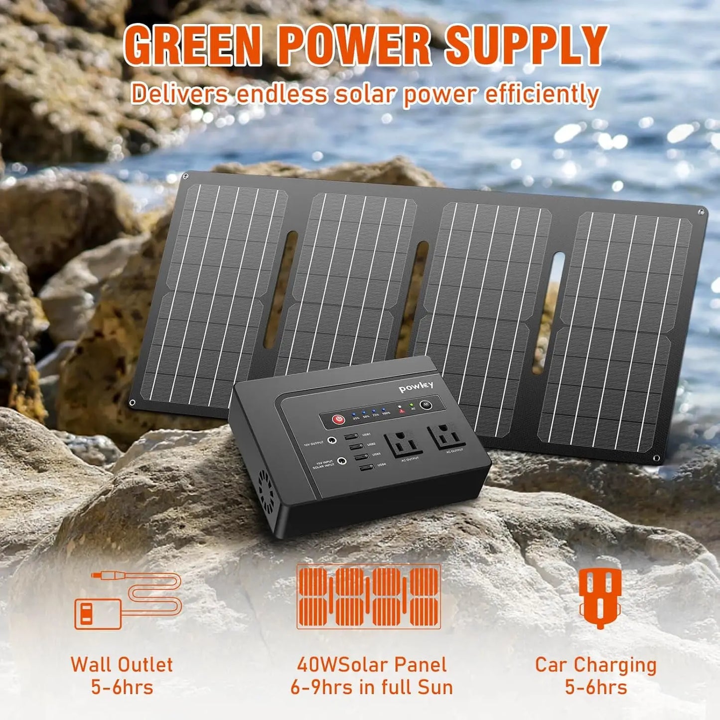 200W Portable Power Station with Solar Panel