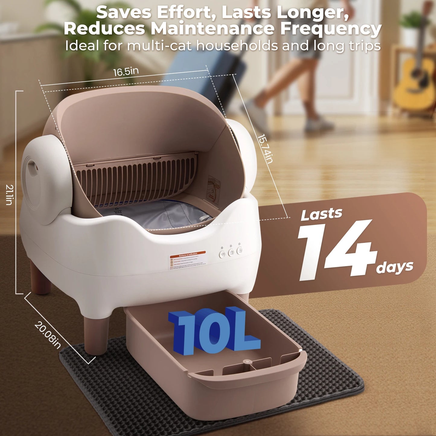 Self Cleaning Litter Box, APP Control