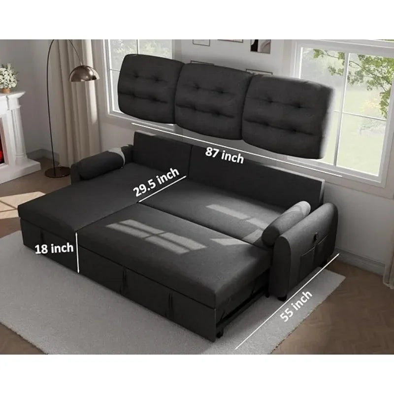 87" Sleeper Sofa Bed