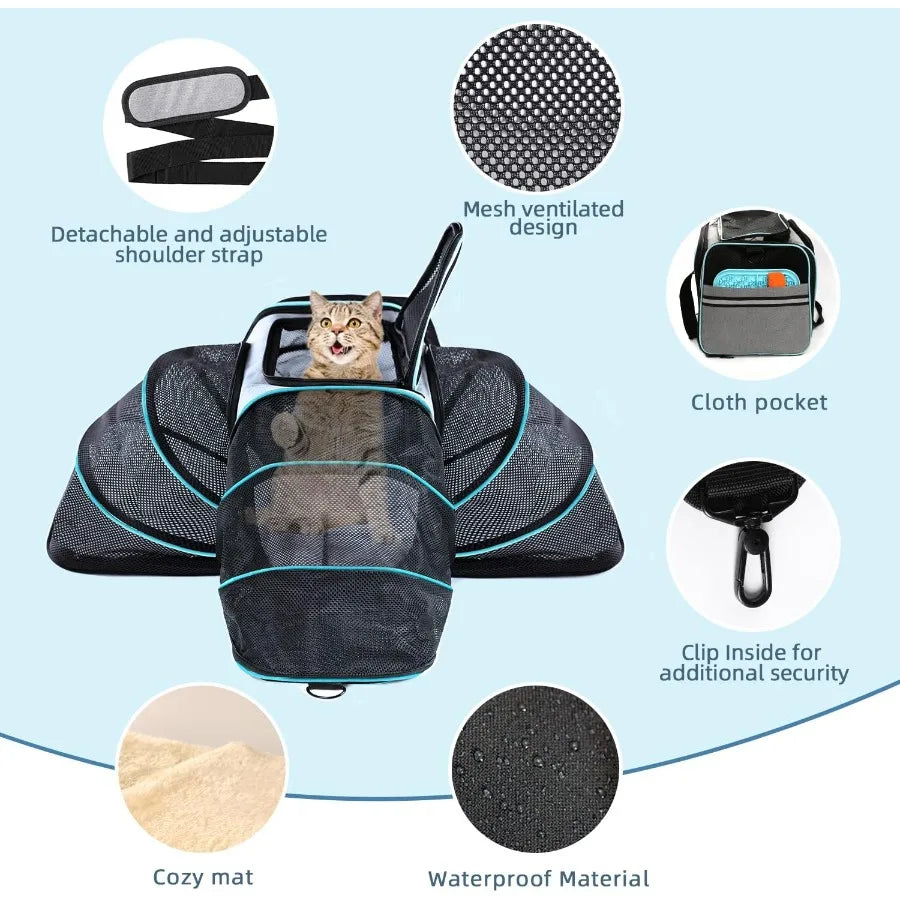 Airline approved expandable pet carrier