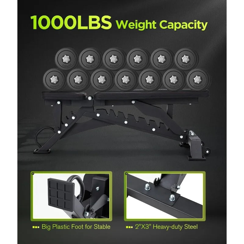 Weight Bench 1000LB Capacity, Adjustable