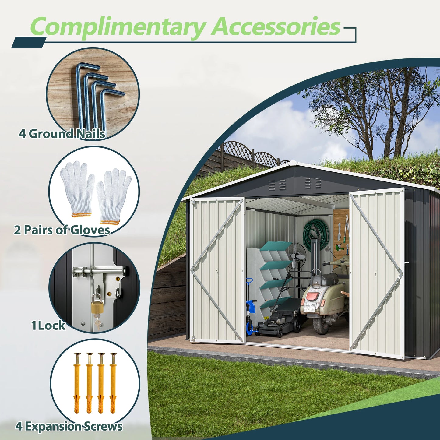Outdoor Storage Shed 10x10 FT