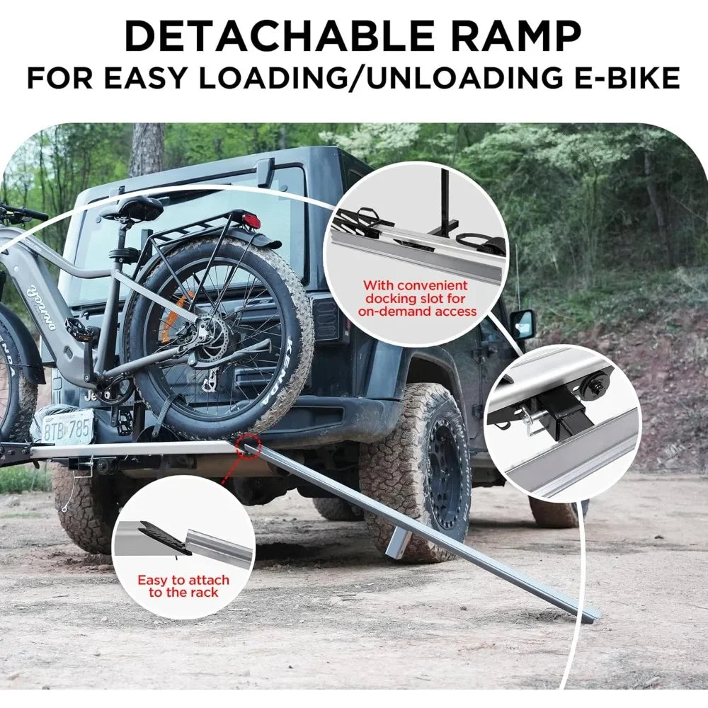 Hitch Mount Single Bike Rack with Ramp for Electric Bike