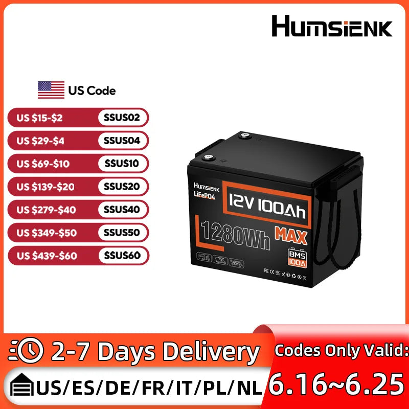 LiFePO4 Lithium Battery 12V 100AH