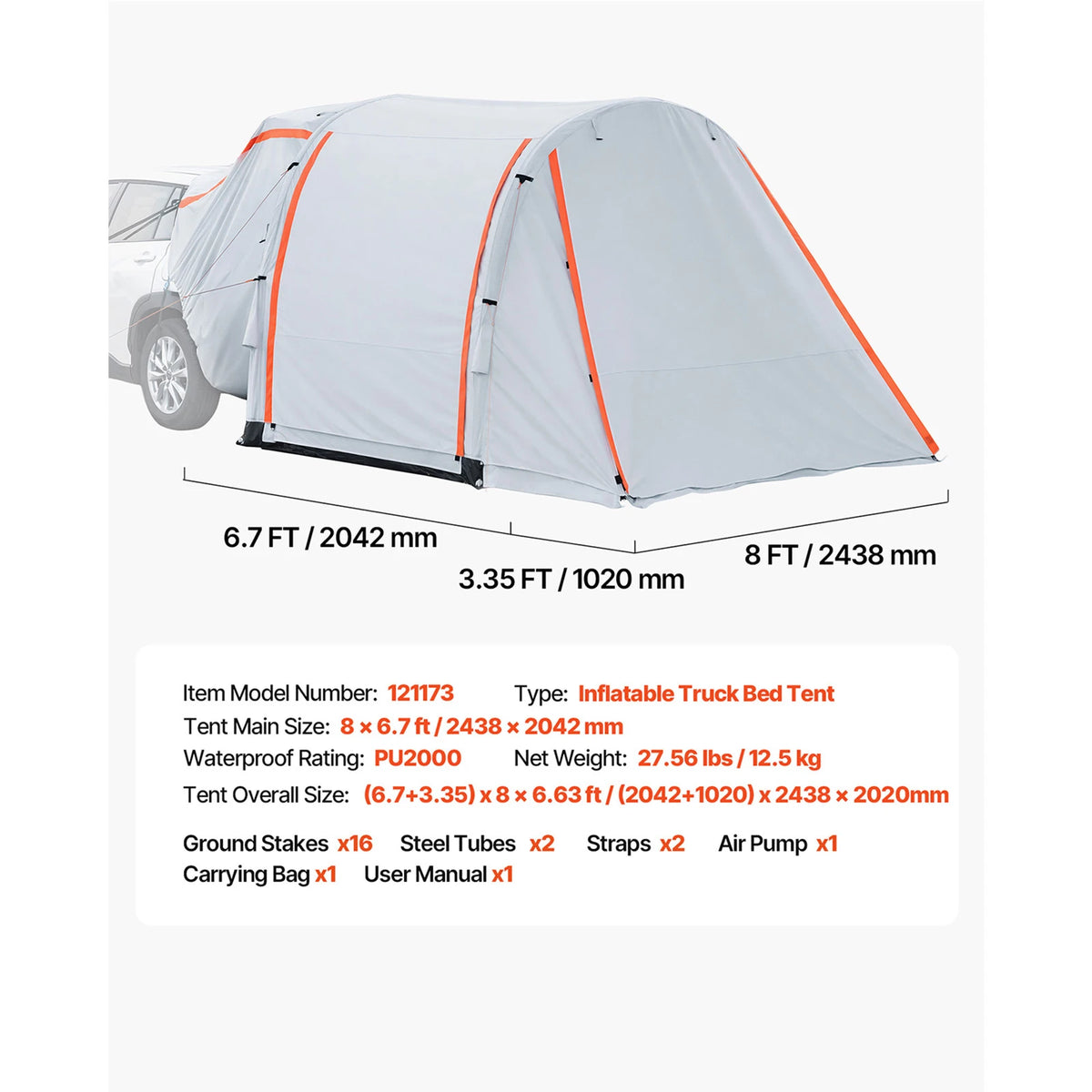 Inflatable SUV Tent with Awning