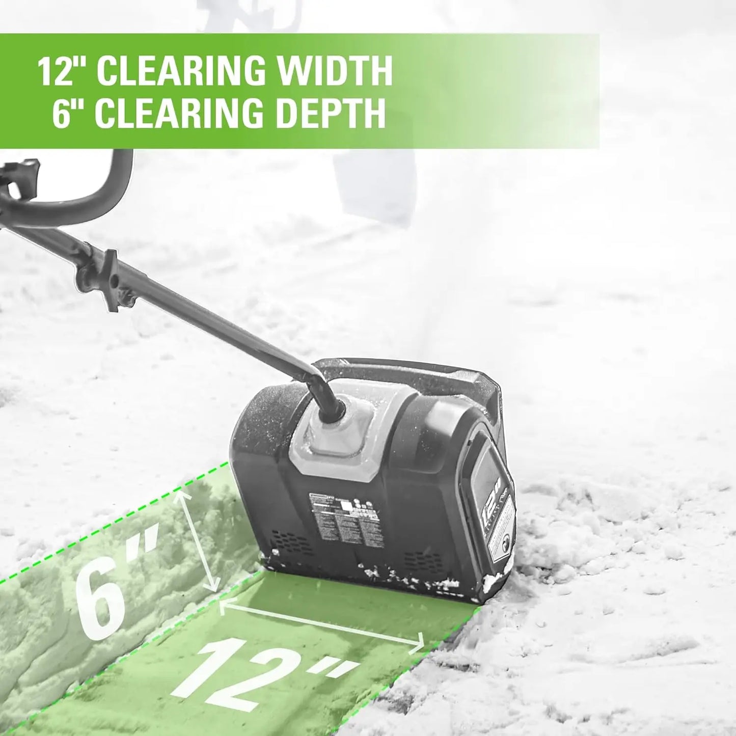 80V 12” Brushless Cordless Snow Shovel, 2.0Ah Battery and Charger Included