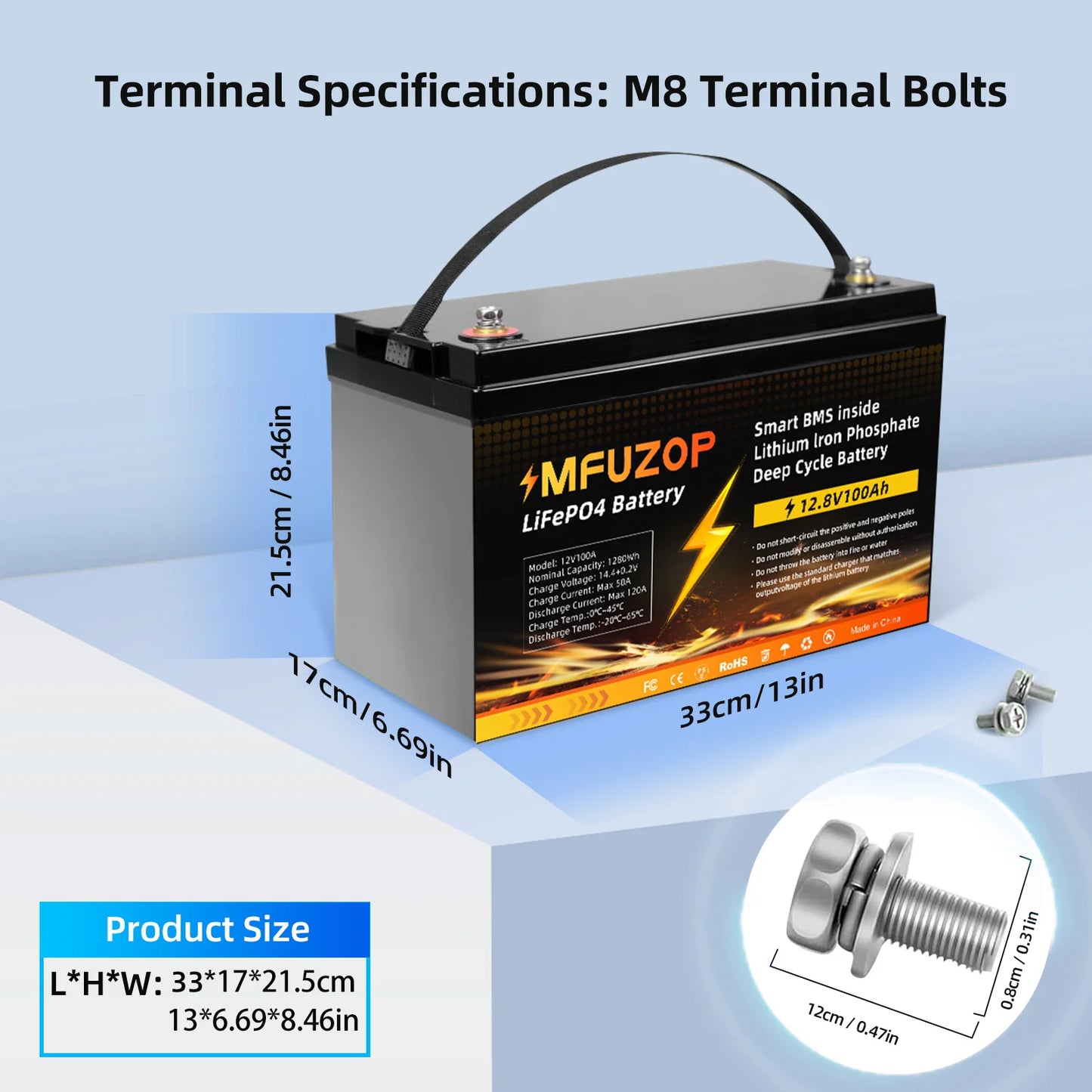 12V 100Ah LiFePO4 Battery