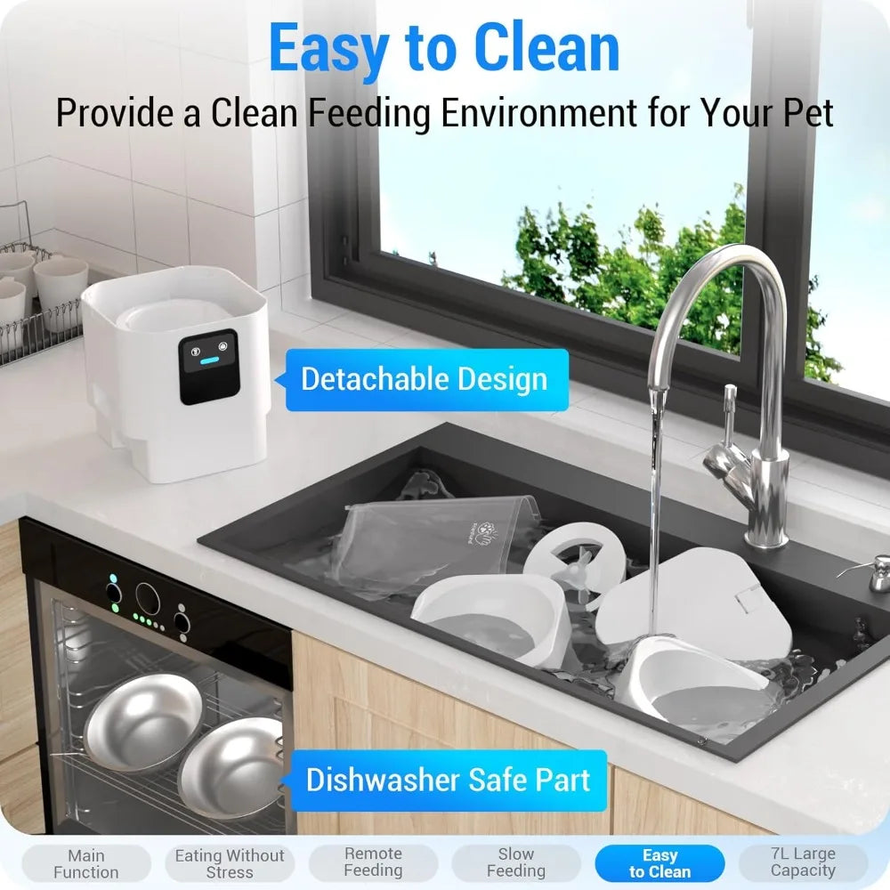 Automatic Cat Feeder with Slow Feed for 2 Cats