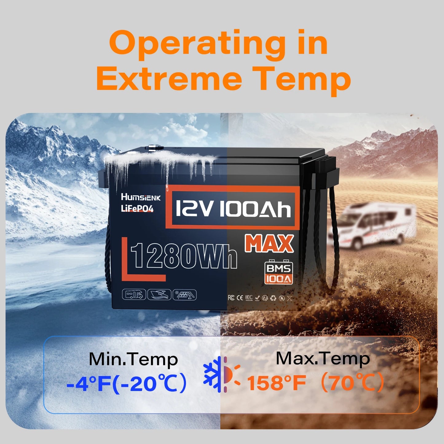 LiFePO4 Lithium Battery 12V 100AH