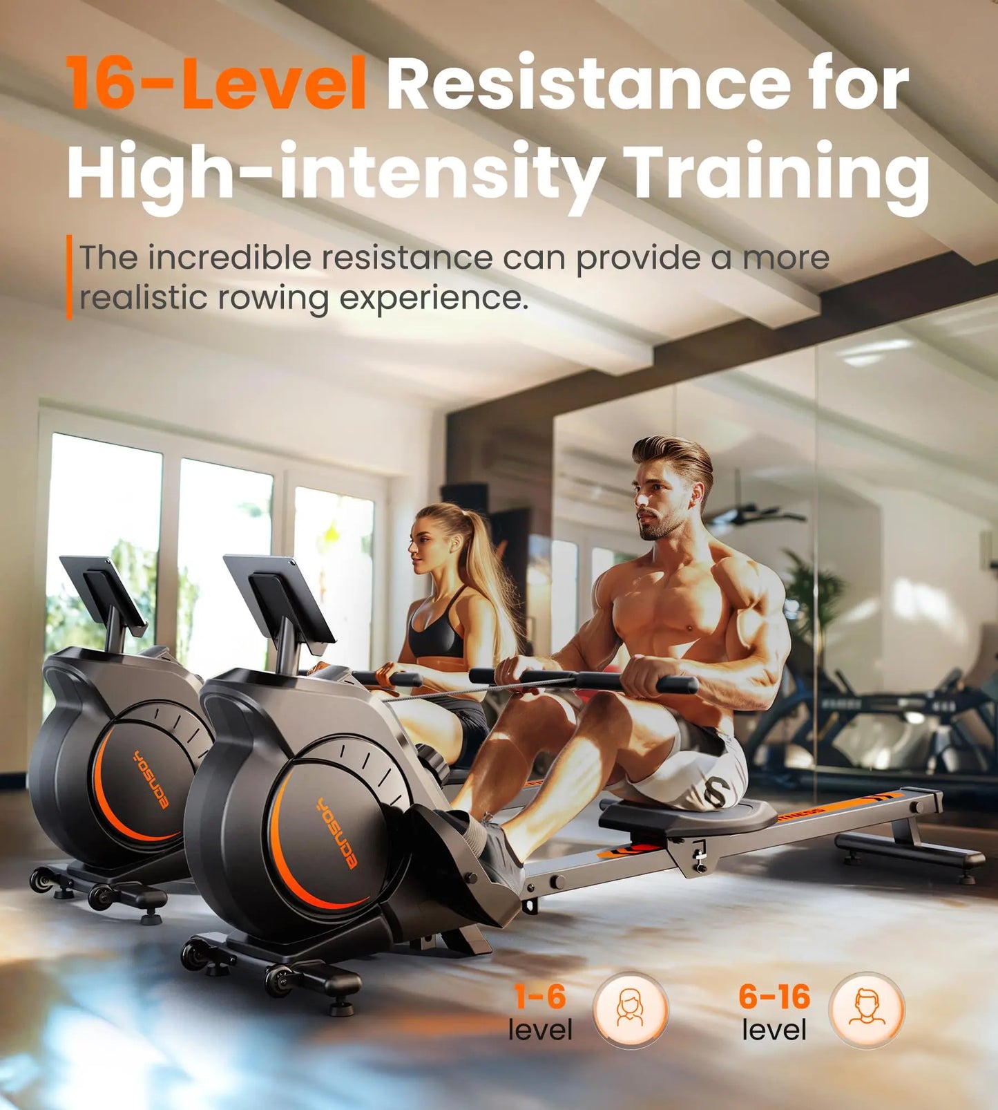 Magnetic Rowing Machine Use with Bluetooth, App