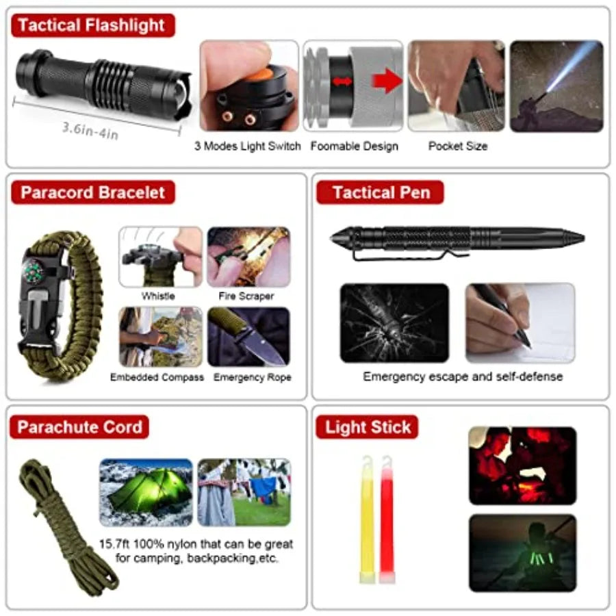 251 Pcs Survival Gear First Aid Kit