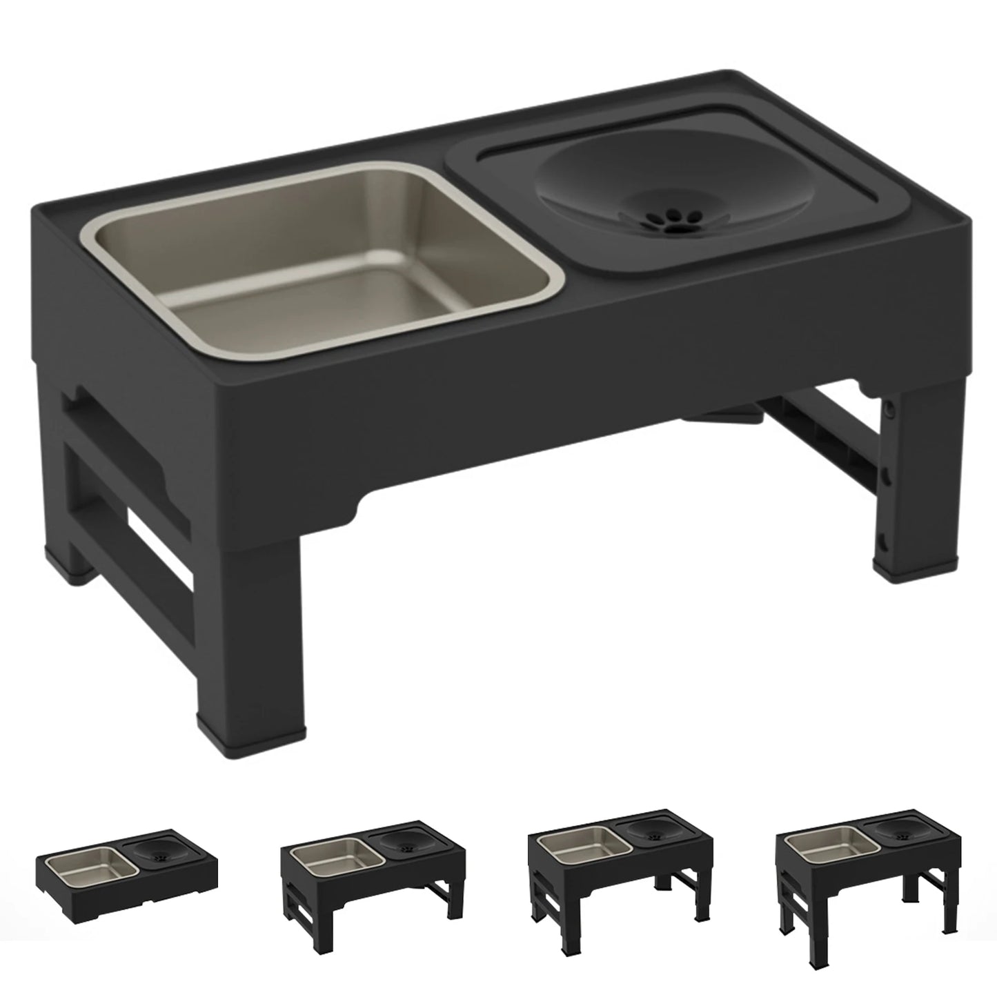 Dog Food Slow Feeder 4 Adjustable Heights
