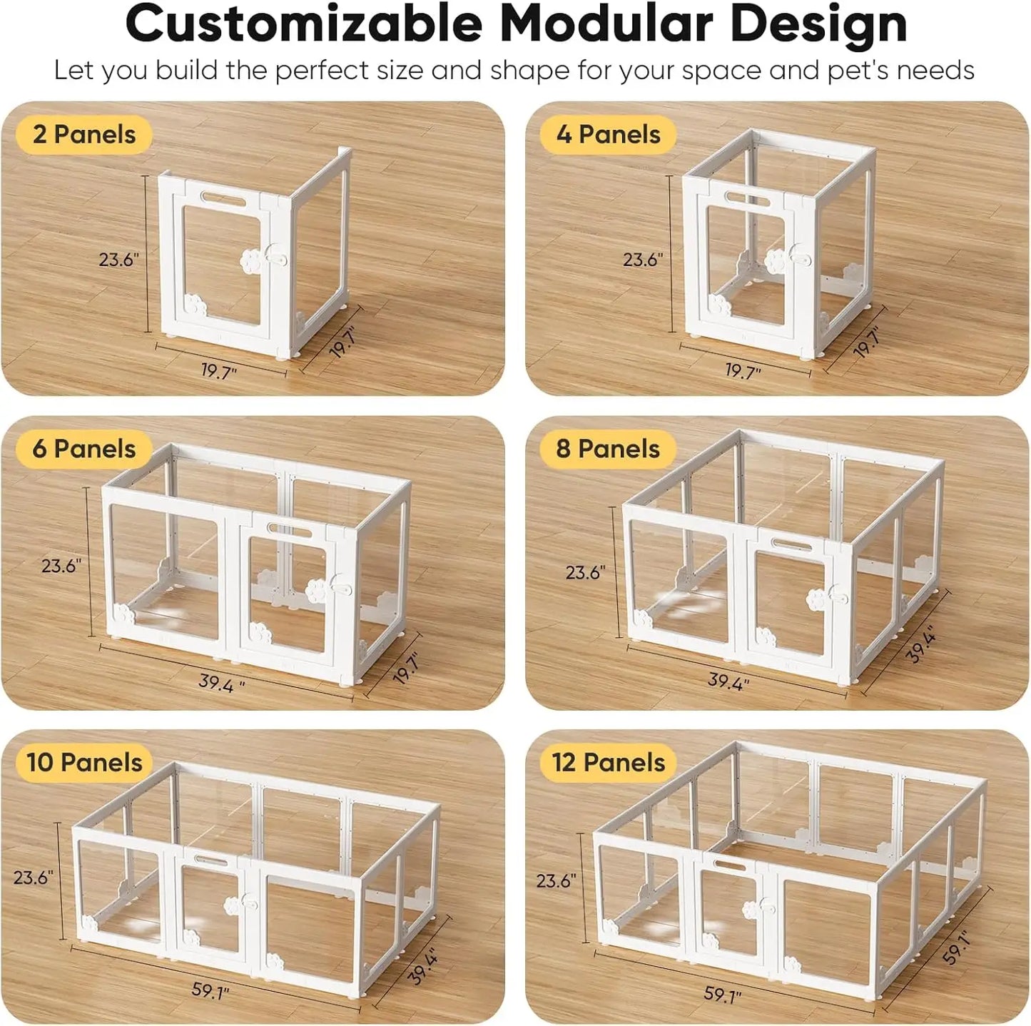 24" Acrylic Pet Playpen with Door