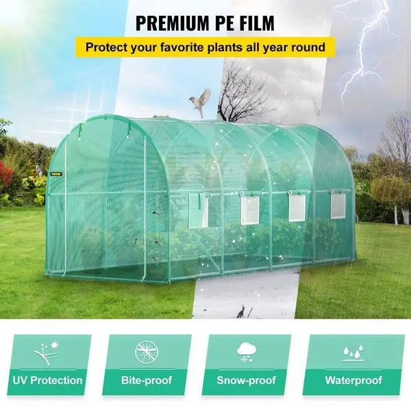 Walk-in Tunnel Greenhouse, 14.8 x 6.6 x 6.6 ft