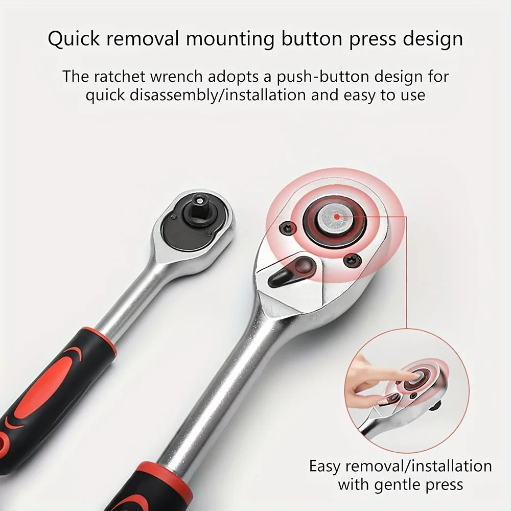 3-Piece Ratchet Set, 1/4", 3/8", 1/2" Drive