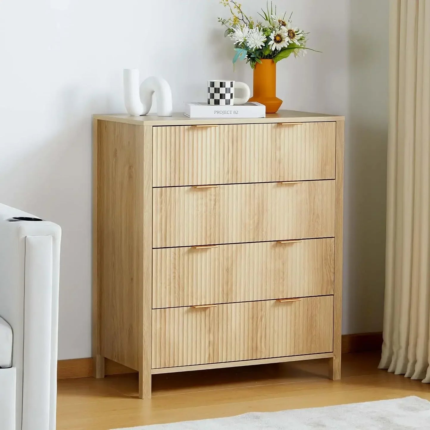 Fluted 6 Drawer Double Dresser