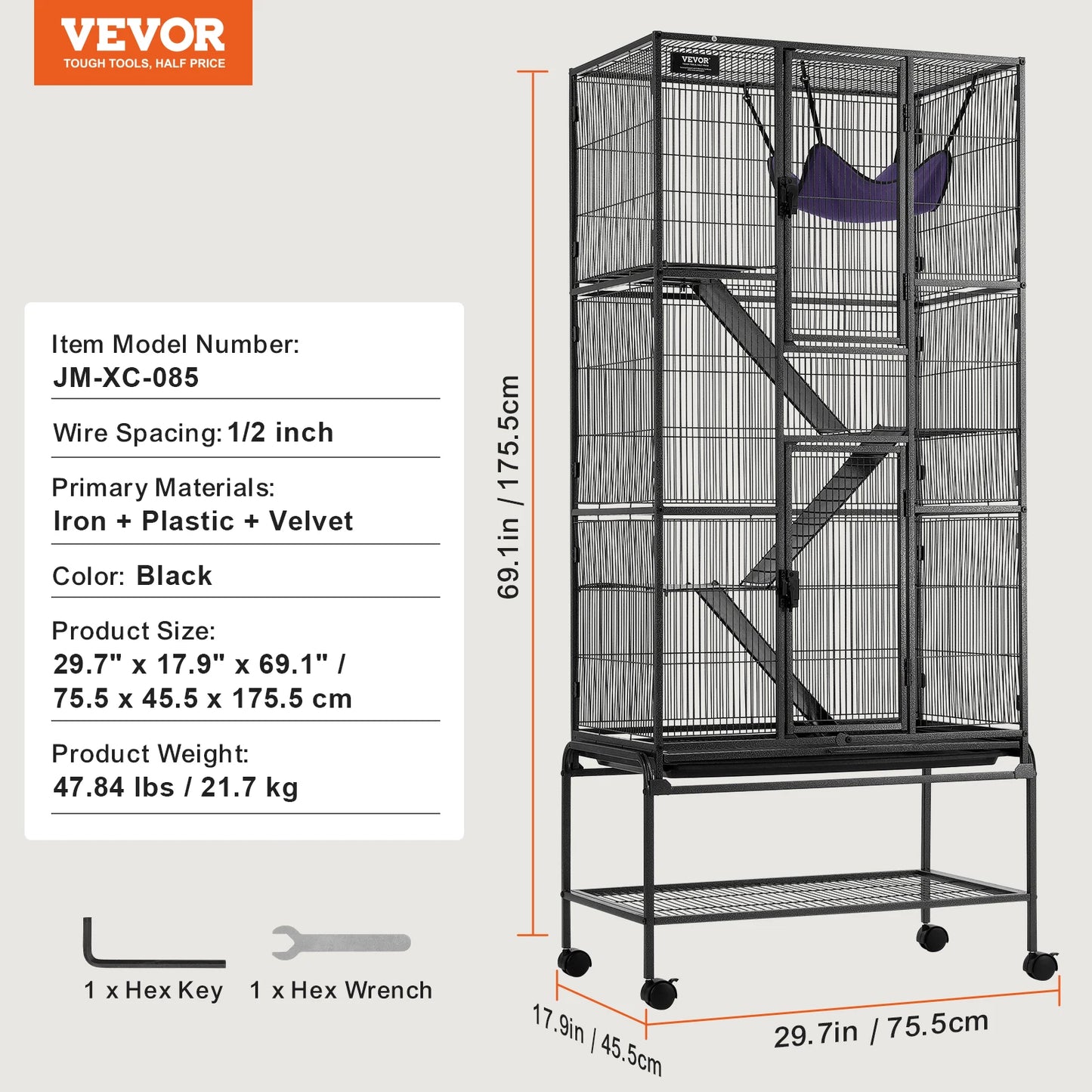 Rolling Metal Small Animal Cage