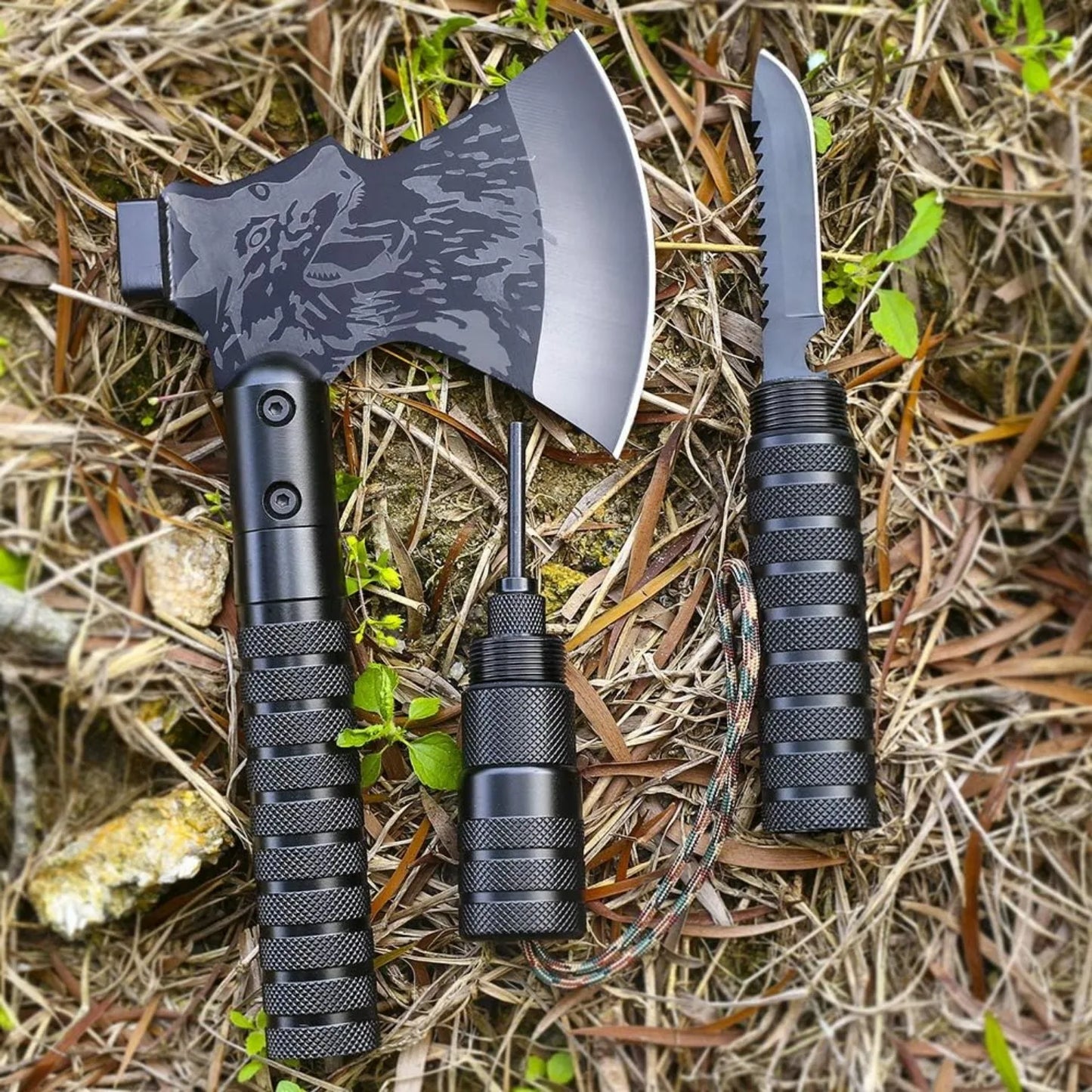Tactical Folding Survival Axe w/Hammer & Nylon Sheath