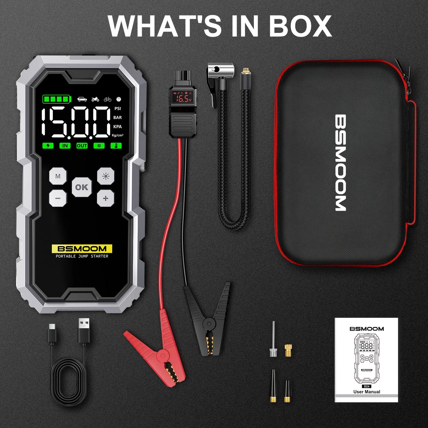 7000A Car Jump Starter With Compressor