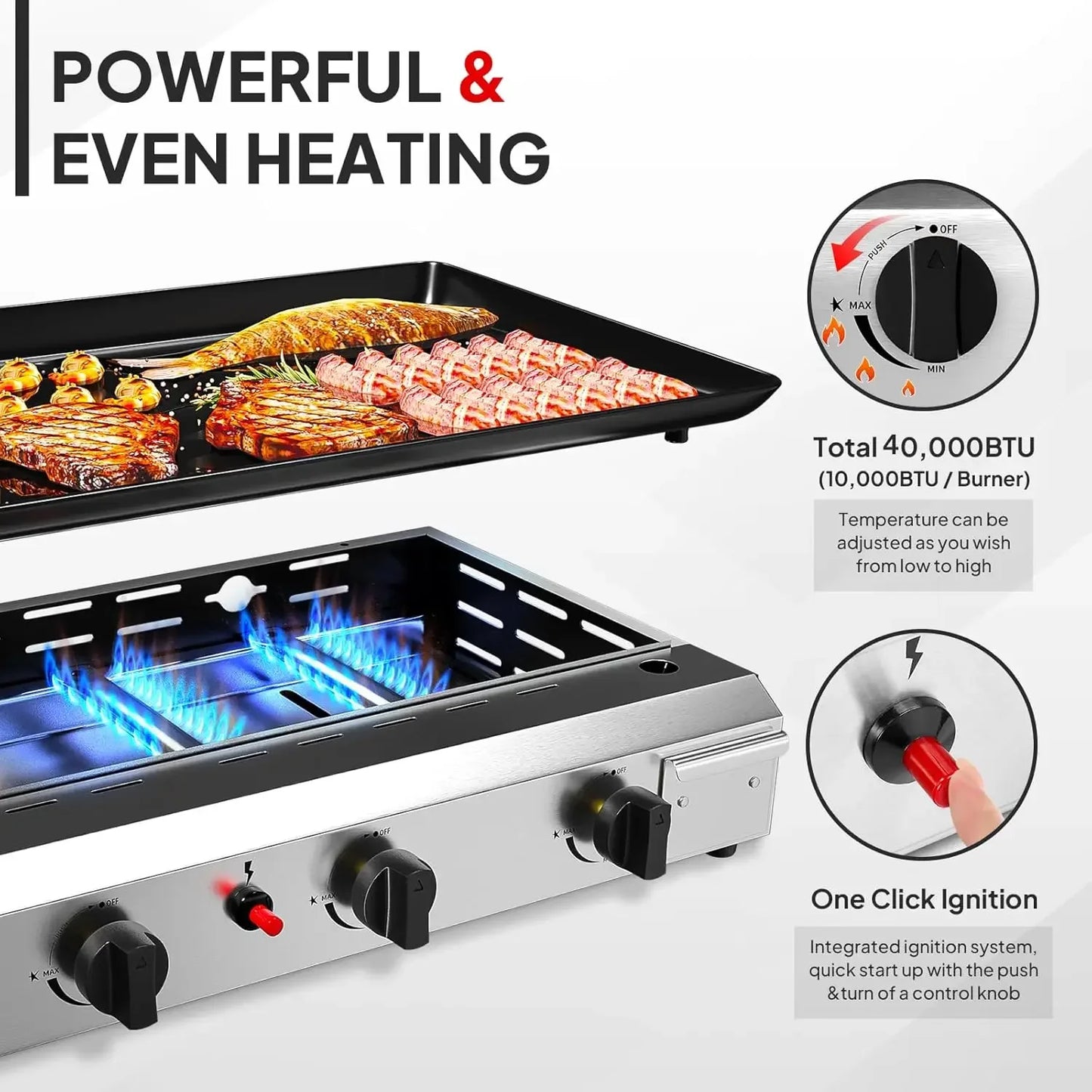 4 Burner Portable Propane Griddle