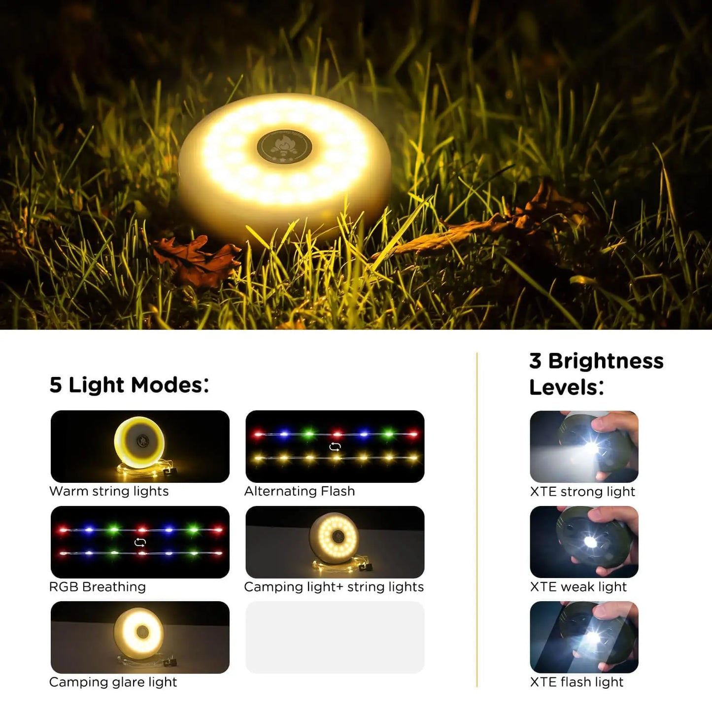 10m Rechargeable Outdoor String Lights