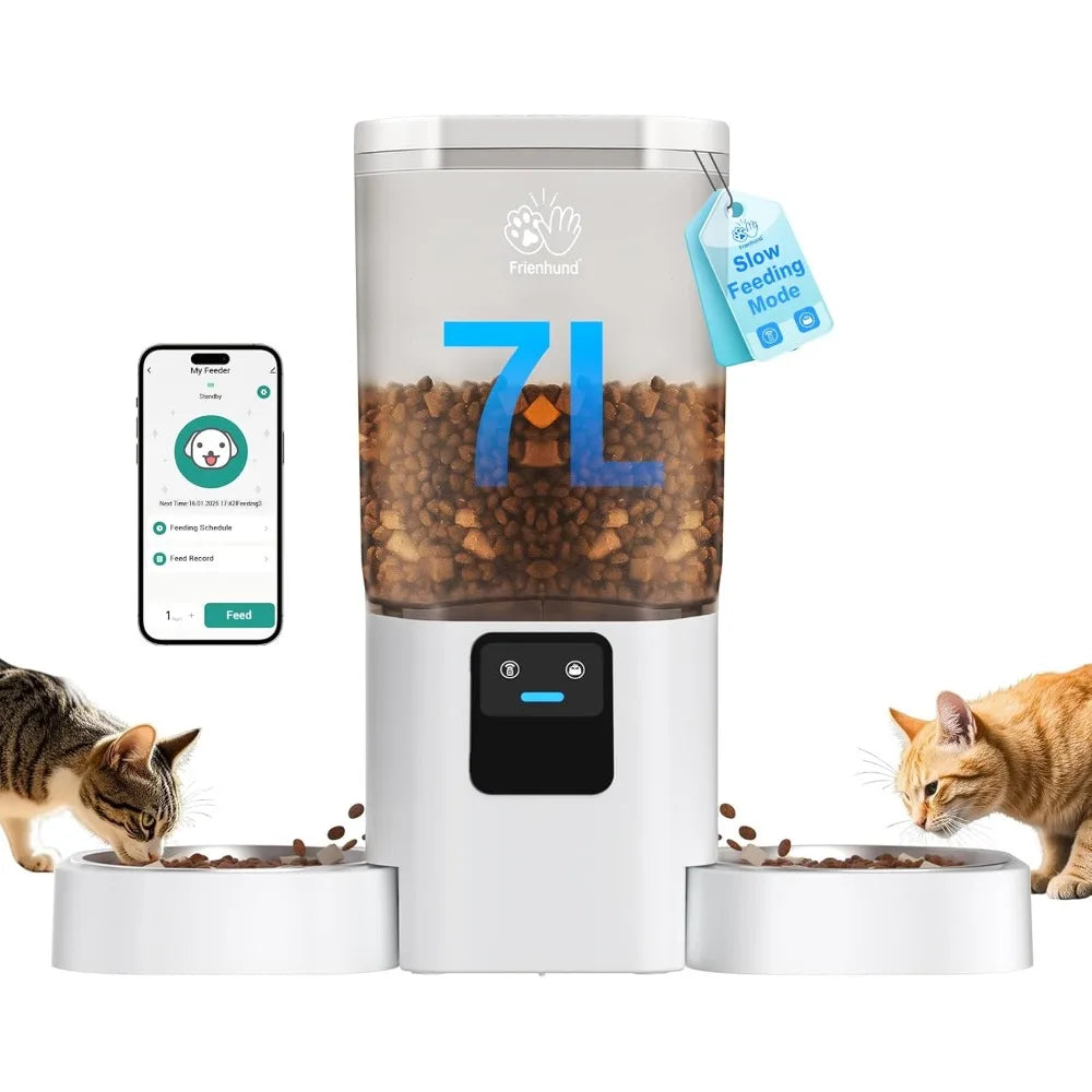 Automatic Cat Feeder with Slow Feed for 2 Cats
