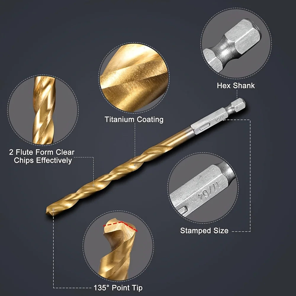 Titanium Impact Drill Bit Set -30 Pcs