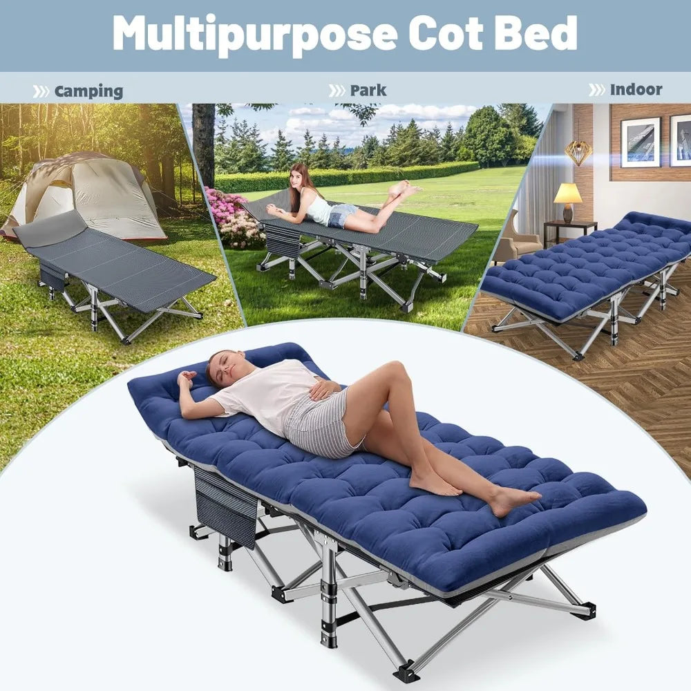 Folding Camping Cot with Mattress