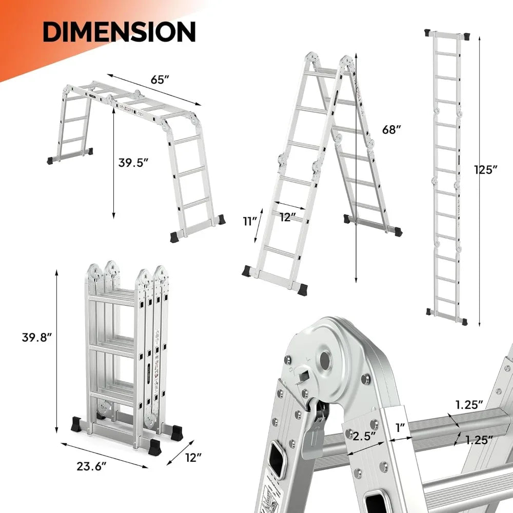 Multi-Purpose Aluminum Ladder(12.5 Feet)