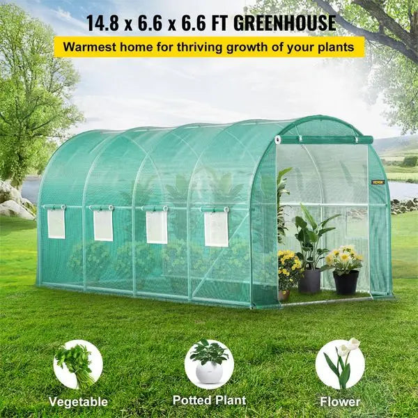 Walk-in Tunnel Greenhouse, 14.8 x 6.6 x 6.6 ft