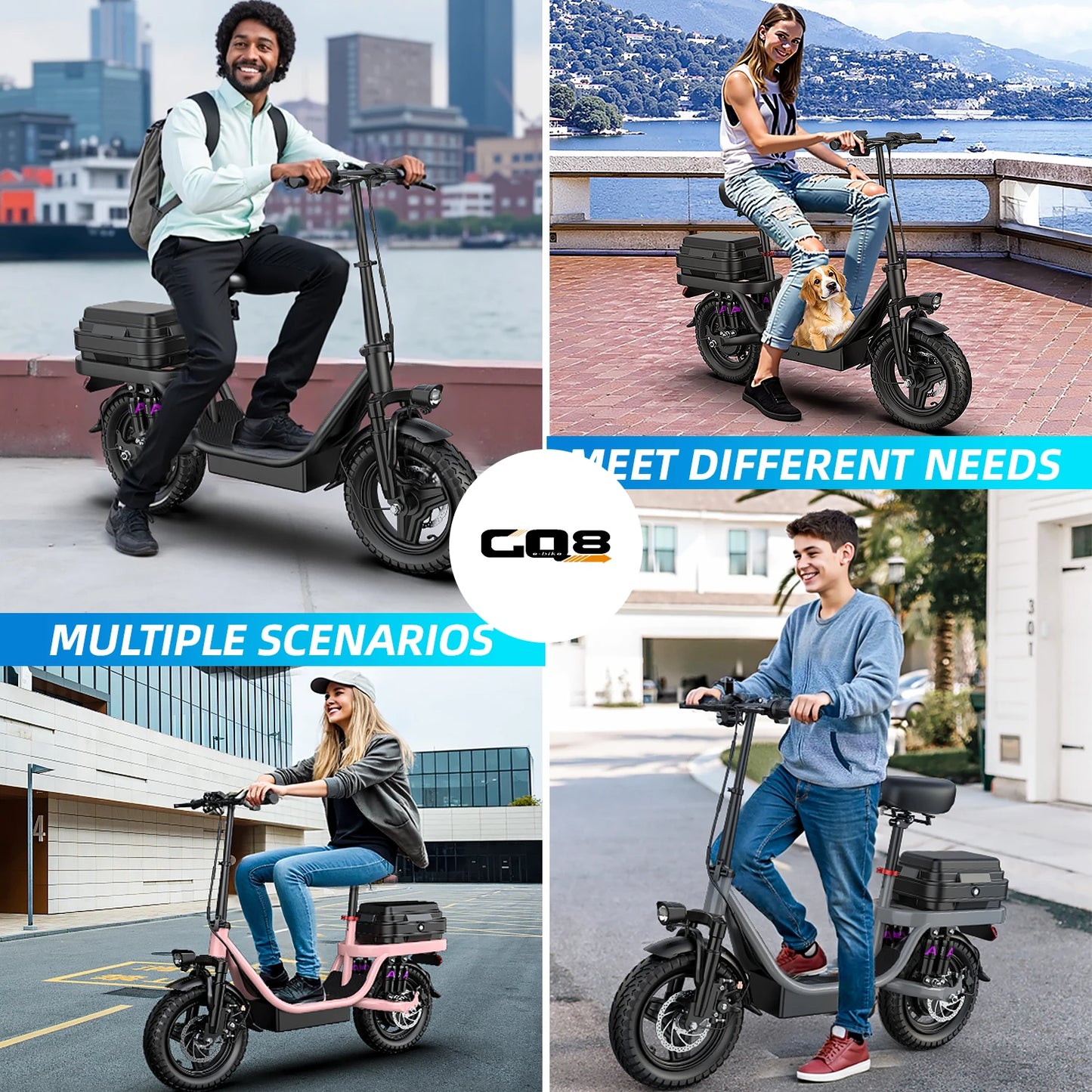 Electric Scooter for Adults with Adjustable Seat