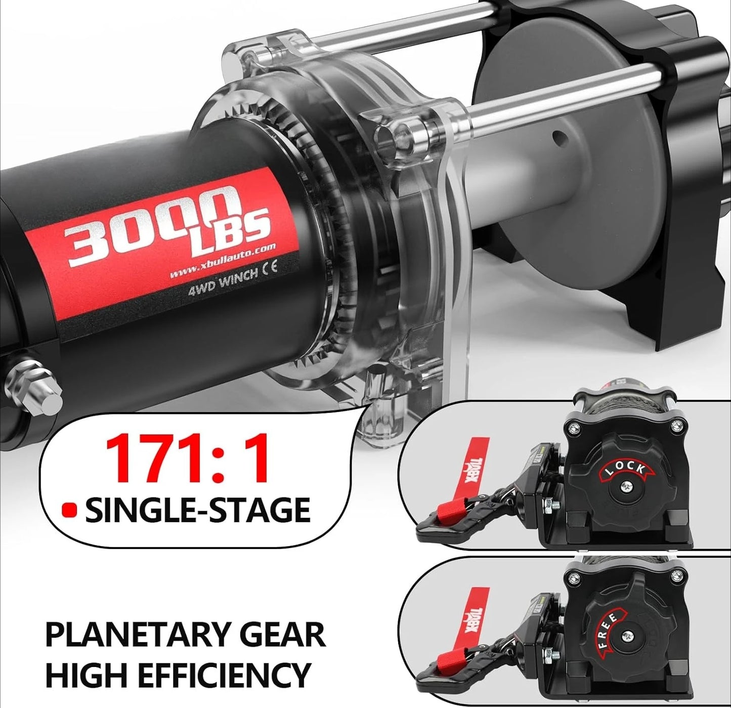 12V DC 3000LBS Electric Winch
