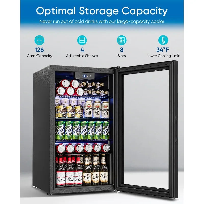 3.2 Cu.Ft Mini Fridge with Glass Door
