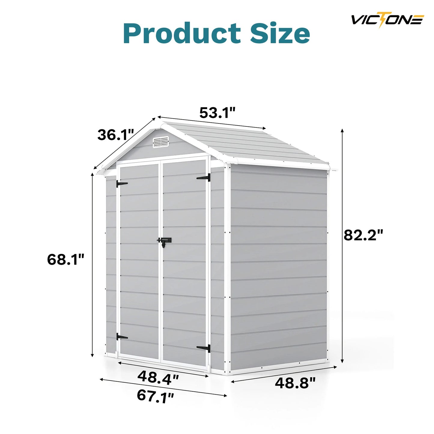 6' x 4' Plastic Storage Shed with Floor