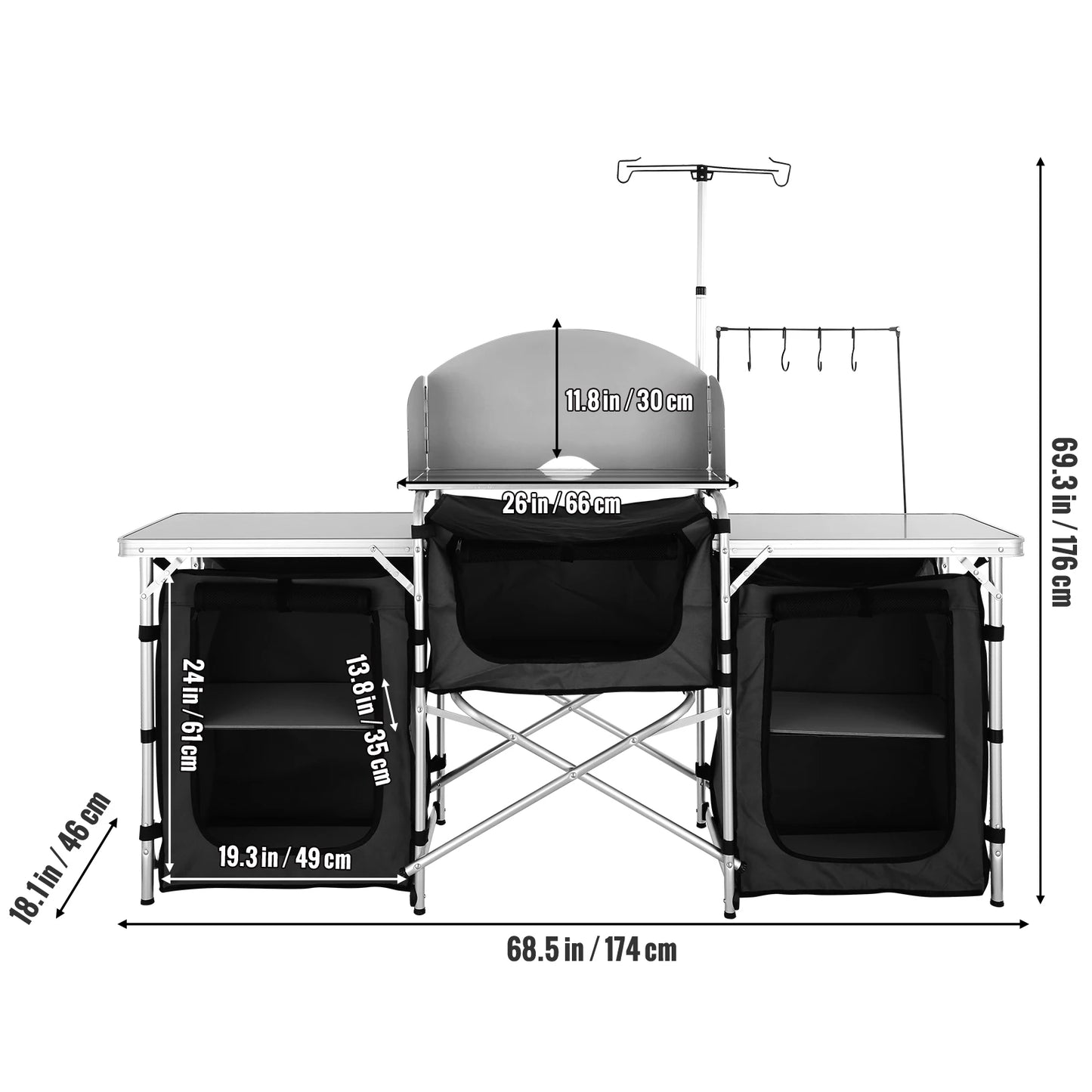 Camping Table Cabinet Foldable