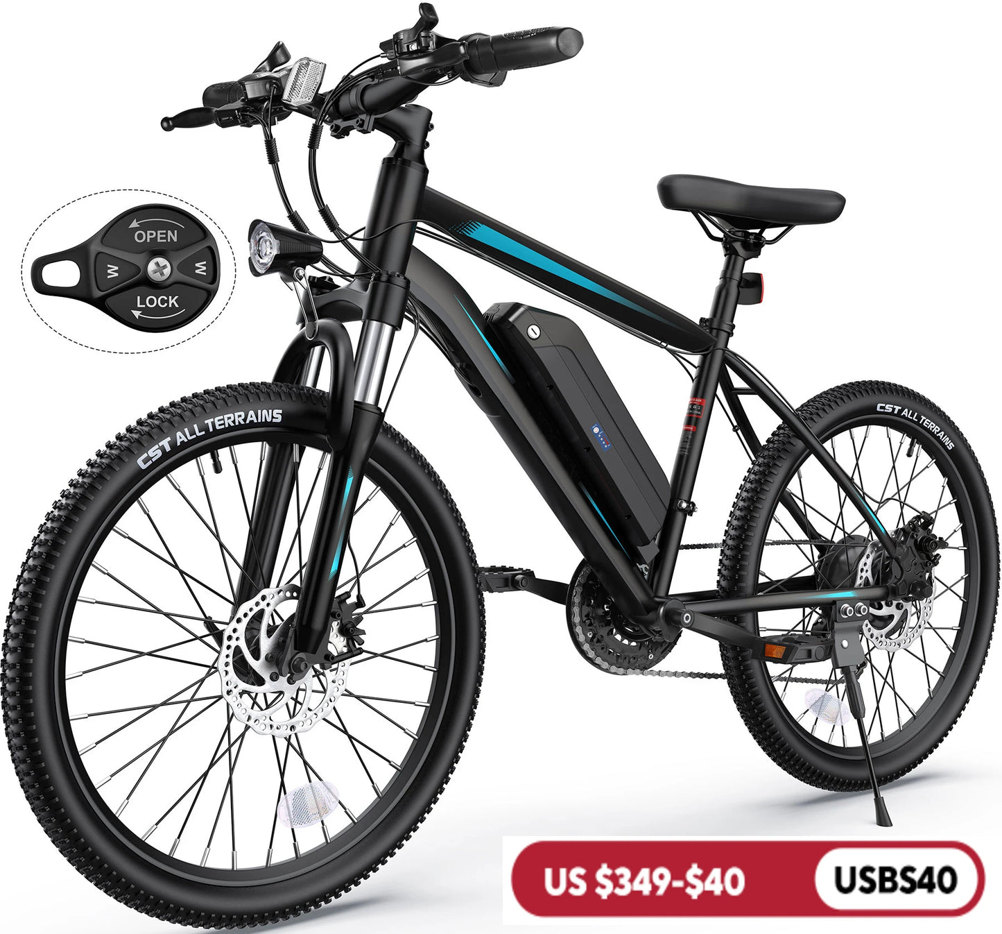 Electric Bike for Adults 26" with Removable Battery