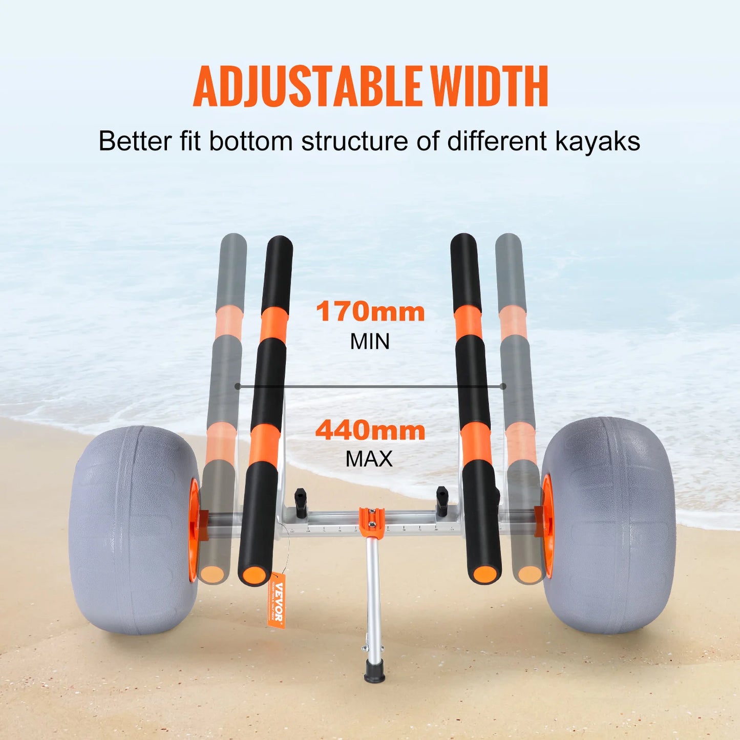 350lbs Kayak / Canoe Trolley Cart with 12'' Tires
