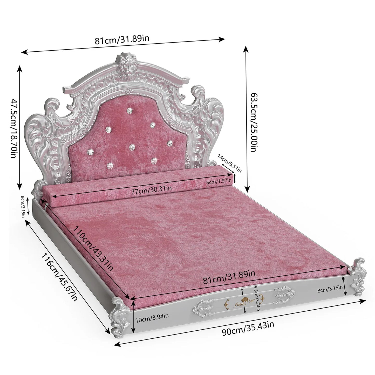 Luxury Pet Bed with Headboard