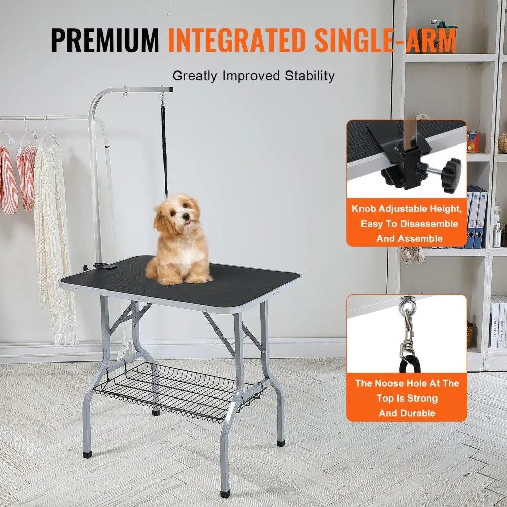 Pet Grooming Table with Clamp and Arm