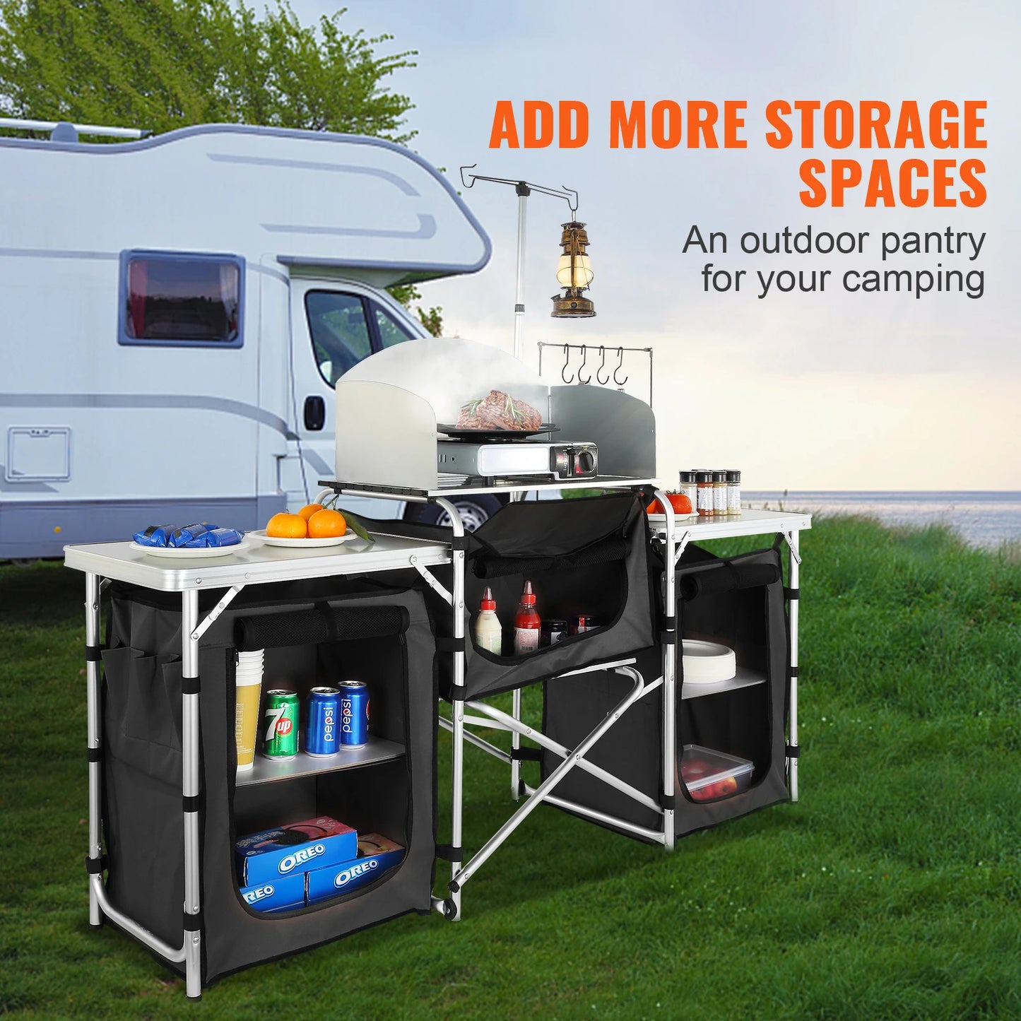 Camping Table Cabinet Foldable